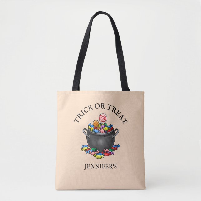 Trick or Treat Candy Pot Tote Bag (Front)
