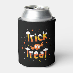 Trick Or treat Candy Yellow and Orange Cute Can Cooler