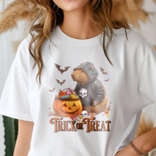 Trick or Treat Capybara Halloween Funny Tri-Blend Shirt