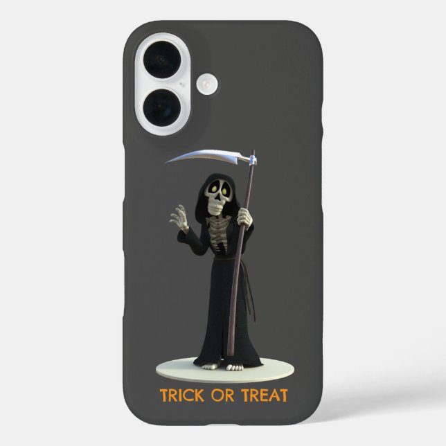 Trick or Treat. Cartoon Grim Reaper Case-Mate iPhone Case (Back)