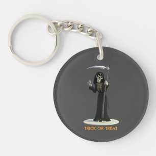 Trick or Treat. Cartoon Grim Reaper Keychain