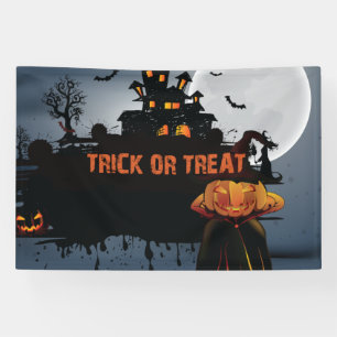 Trick or treat castle banner