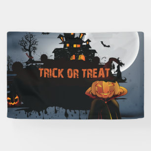 Trick or treat castle banner