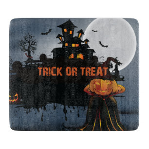 Trick or treat castle  cutting board