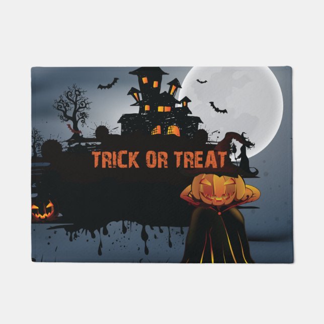 Trick or treat castle  doormat (Front)