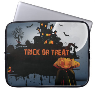 Trick or treat castle laptop sleeve