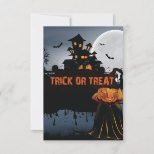 Trick or treat castle RSVP card