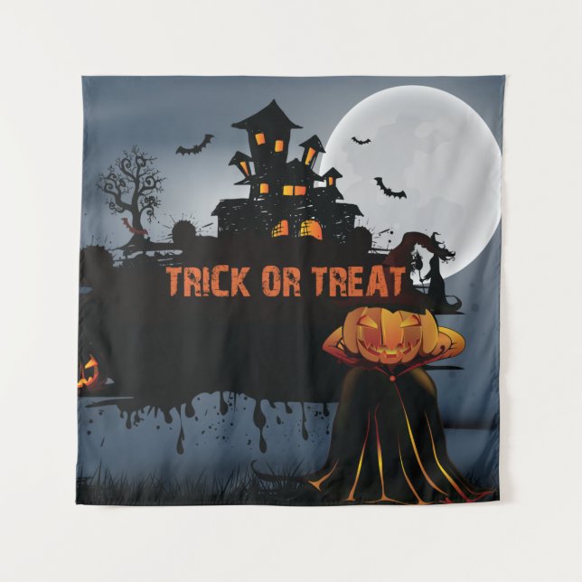 Trick or treat castle   tapestry (Front)