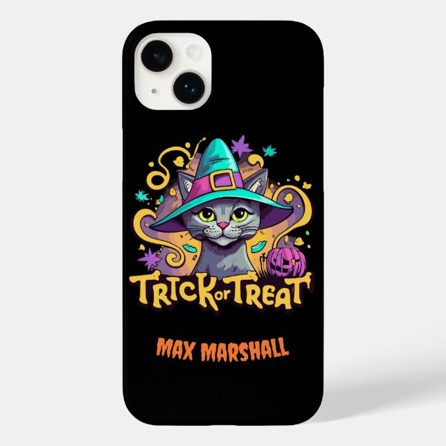 Trick or Treat Cat - Night Owl Pink Black Case-Mate iPhone Case (Back)