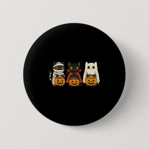 Trick Or Treat Cat Squad Halloween Costume Black C 2 Inch Round Button