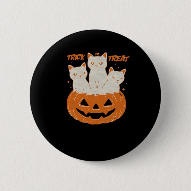 Trick or Treat cats Classic T-Shirt 2 Inch Round Button (Front)