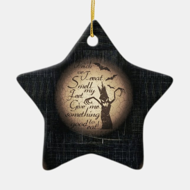 trick or treat ceramic ornament (Front)