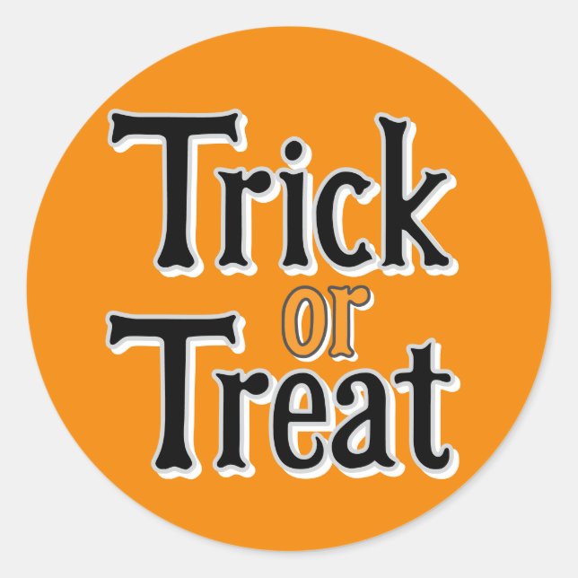 trick or treat classic round sticker (Front)