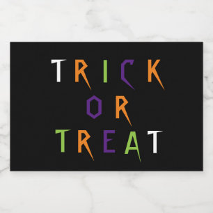 Trick or treat colorful fun typography Halloween Food Label
