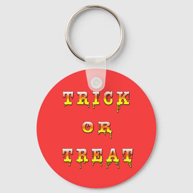 Trick or Treat (corn candy colour) Keychain (Front)