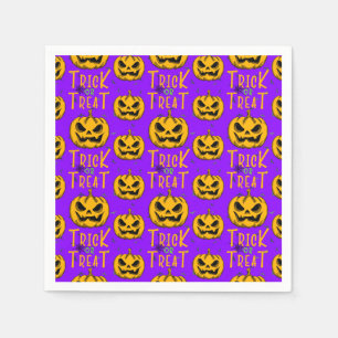 Trick or Treat Creepy Pumpkins Halloween Party Napkin