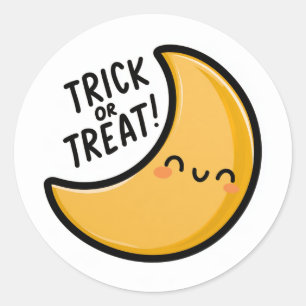 Trick or Treat! - Crescent Moon 1 Classic Round Sticker