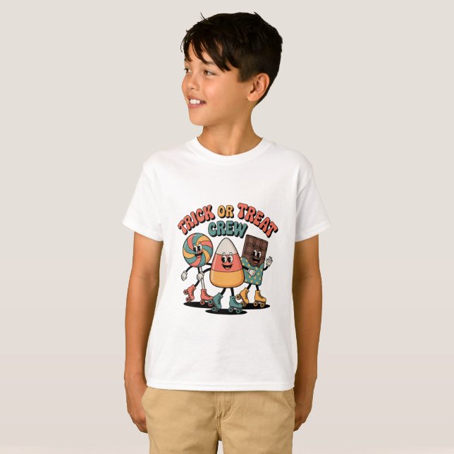 Trick or Treat Crew Kids Halloween Shirt (Front Full)