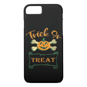 Trick or treat crossbones Halloween pumpkin  Case-Mate iPhone Case