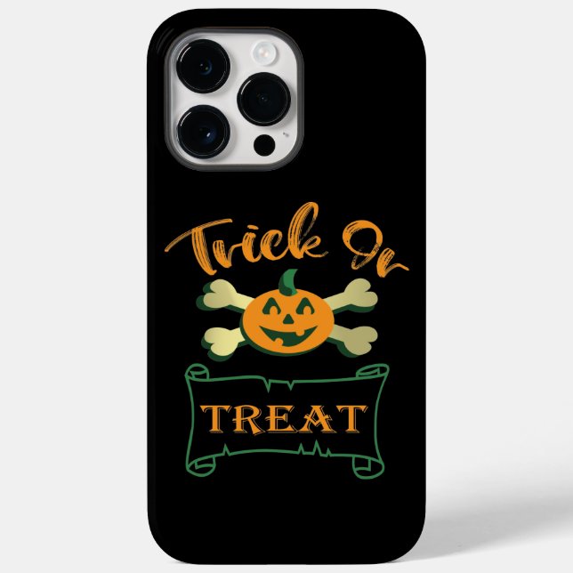 Trick or treat crossbones Halloween pumpkin  Case-Mate iPhone Case (Back)
