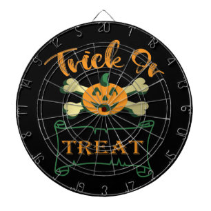 Trick or treat crossbones Halloween pumpkin  Dartboard