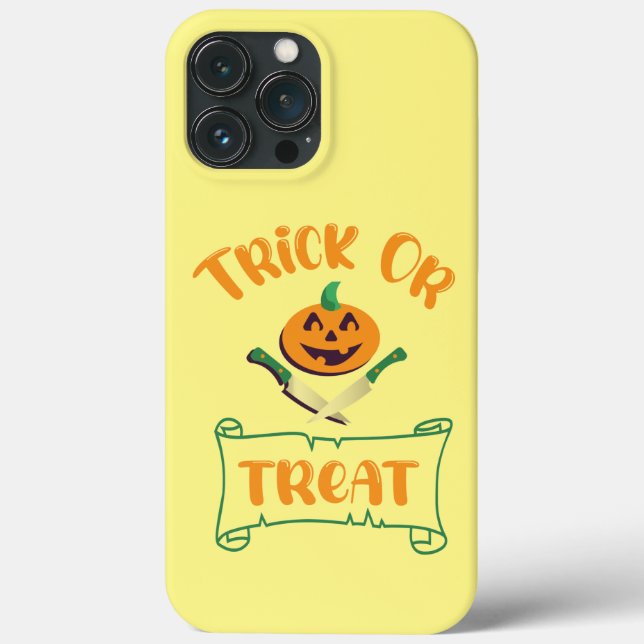 Trick or treat crossbones Halloween pumpkin face Case-Mate iPhone Case (Back)