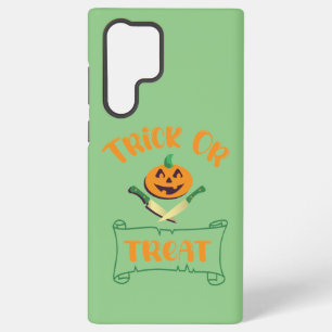 Trick or treat crossbones Halloween pumpkin face Samsung Galaxy Case