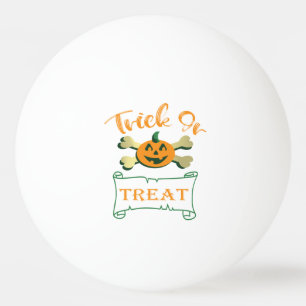 Trick or treat crossbones Halloween pumpkin Ping Pong Ball