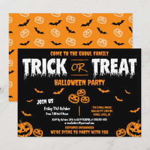 Trick or Treat Customizable Party Invitation C