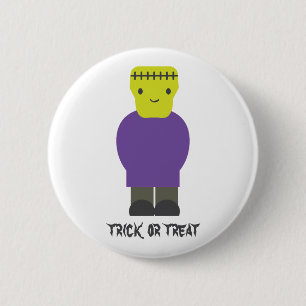 Trick or Treat- Cute Frankenstein 2 Inch Round Button