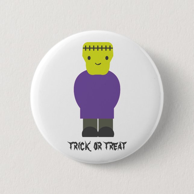 Trick or Treat - Cute Frankenstein 2 Inch Round Button (Front)