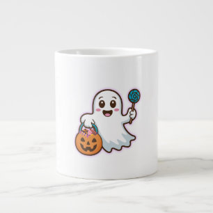 Trick or Treat Cute Ghost Large Coffee Mug