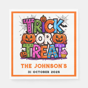 TRICK OR TREAT   Cute Halloween Bash Party Napkin