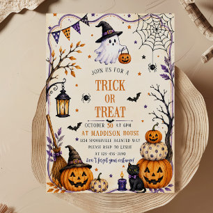 TRICK OR TREAT CUTE  HALLOWEEN  Party Invitation
