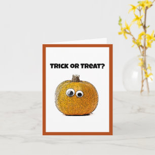 Trick or Treat Cute Halloween Pumpkin Cartoon Card