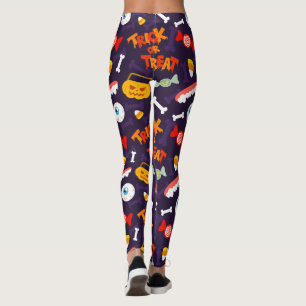 Trick or Treat Cute Halloween Pumpkin Monsters Leggings
