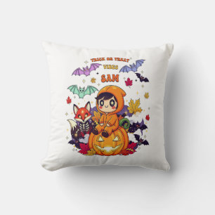 Trick or Treat Cute Halloween Throw Pillow