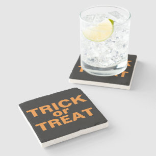 Trick or Treat Design With Type Stone Coaster
