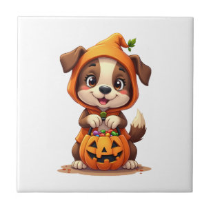 Trick or Treat Dog � Cute Halloween Puppy Shirt Tile