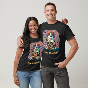 Trick or Treat Dog - Night Owl Violet Black T-Shirt