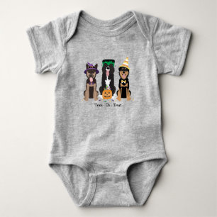 Trick Or Treat Dogs In Halloween Costumes Baby Bodysuit