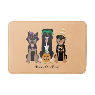 Trick Or Treat Dogs In Halloween Costumes Bath Mat
