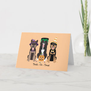 Trick Or Treat Dogs In Halloween Costumes Card