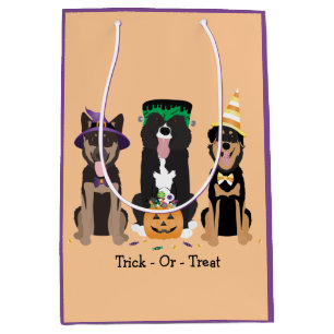 Trick Or Treat Dogs In Halloween Costumes Medium Gift Bag