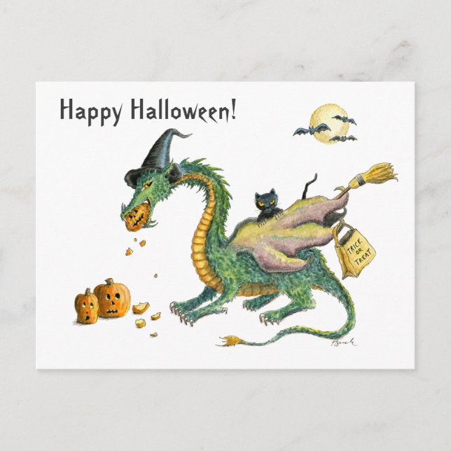 Trick or Treat Dragon postcard (Front)