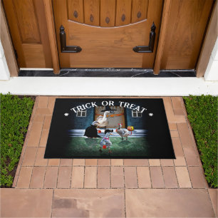 Trick-or-Treat Ducks Halloween Doormat