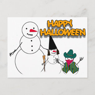 Trick or Treat From the Halloween Snowmen Postcard