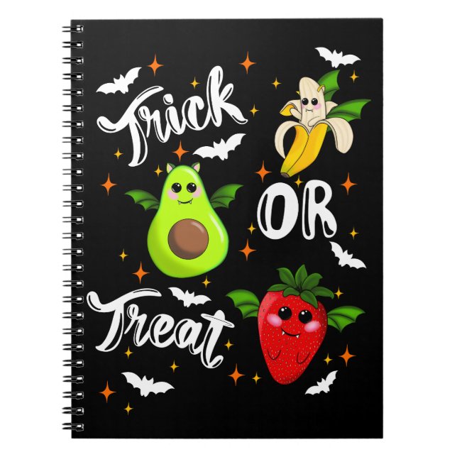 Trick or treat fruits white notebook (Front)