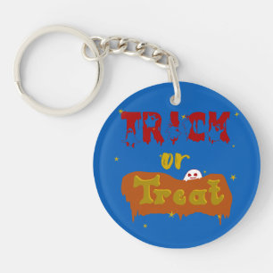 Trick or Treat Funny Boo Halloween Keychain