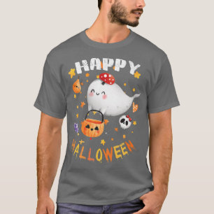 Trick Or Treat Funny Halloween Ghost Pumpkins Cool T-Shirt